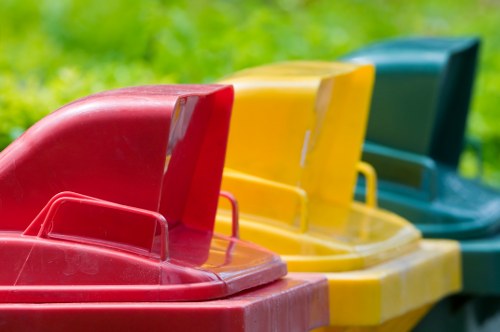 Professional waste removal service assisting a business